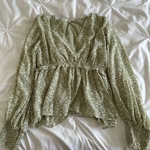 Light green floral top